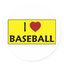 I Love Baseball Stickers
