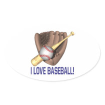 I Love Baseball Stickers
