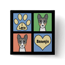 I Love Basenjis Pin