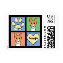 I Love Basenjis Postage Stamps