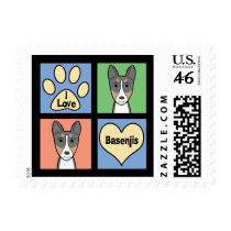 I Love Basenjis Postage Stamp