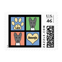 I Love Basenjis Stamp