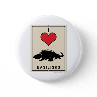 I Love Basilisks Pin