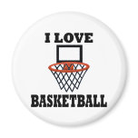 I Love Basket Basketball Refrigerator Magnet