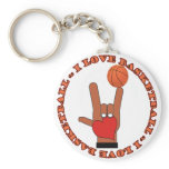 I LOVE BASKETBALL ASL SIGN KEY CHAINS