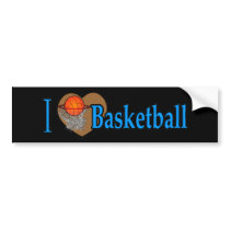 I Love Basketball bumper stickers