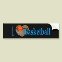 I Love Basketball bumper stickers
