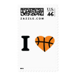 I Love Basketball Heart Postage Stamps