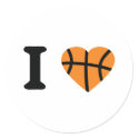 I Love Basketball Heart stickers by Tomaniac I Love Basketball Heart stickers