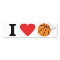 I love basketball icon bumper stickers