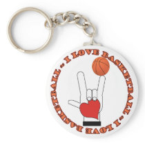 I LOVE BASKETBALL KEY CHAIN