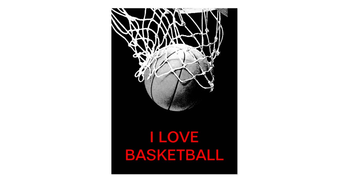 I Love Basketball Postcard Zazzle