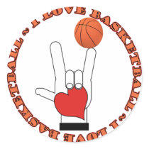 I LOVE BASKETBALL stickers