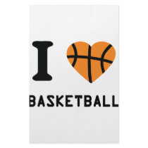 I love basketball symbol stationery paper