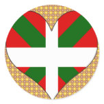 I Love Basque Round Stickers