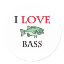 I Love Bass stickers by tshirtshirts I Love Bass stickers