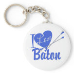 I Love Baton Key Chains