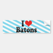 I Love Batons Bumper Stickers