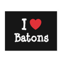 I love Batons heart custom personalized Post Card