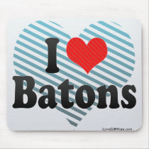 I Love Batons Mousepad