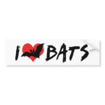I Love Bats Bumper Sticker