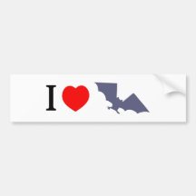 I Love Bats Bumper Sticker