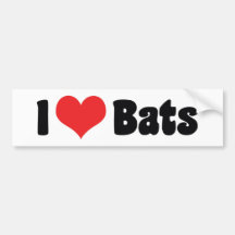 I Love Bats Bumper Sticker