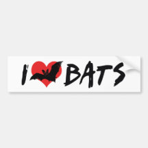 I Love Bats Bumper Sticker