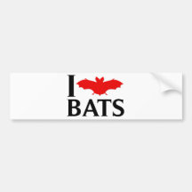 I Love Bats Bumper Stickers