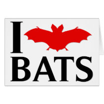 I Love Bats Greeting Card