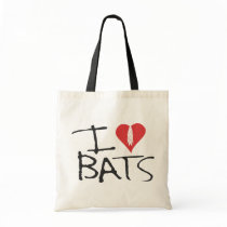 I love bats tote bage