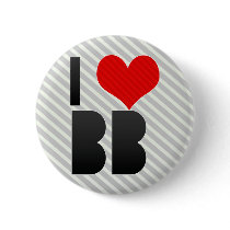 I Love BB Pinback Button