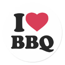 I love BBQ - Barbecue Round Sticker