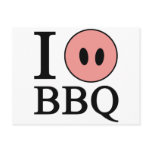 I Love BBQ Postcard