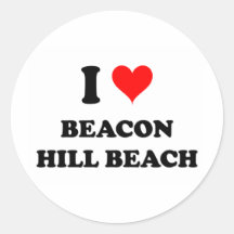 I Love Beacon Hill Beach Round Sticker