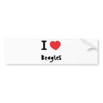 I love Beagles Bumper Stickers
