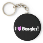 I Love Beagles Keychains