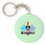 I Love Beagles Keychains
