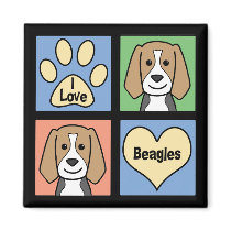 I Love Beagles Magnets