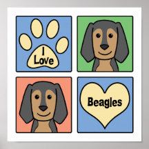 I Love Beagles Poster
