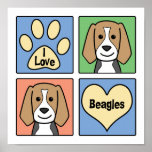 I Love Beagles posters