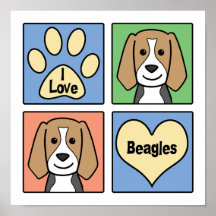 I Love Beagles Poster