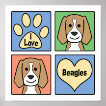 I Love Beagles Posters