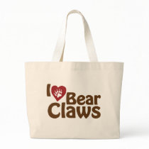 i love bear claws tote bags