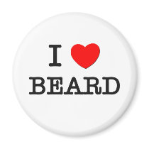 I Love Beard Refrigerator Magnet