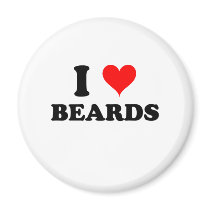 I Love Beards Refrigerator Magnet