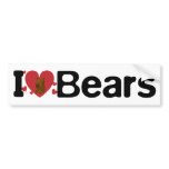 I Love Bears Bumper Sticker bumper stickers
