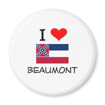 I Love Beaumont Mississippi Refrigerator Magnets