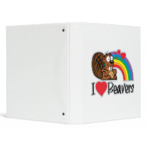I Love Beavers Vinyl Binder