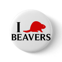 I Love Beavers Pin
